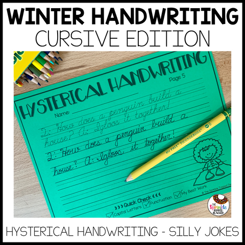 Winter Handwriting Worksheets - Cursive