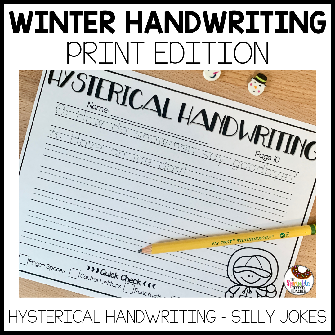 Winter Handwriting Pages - PRINT