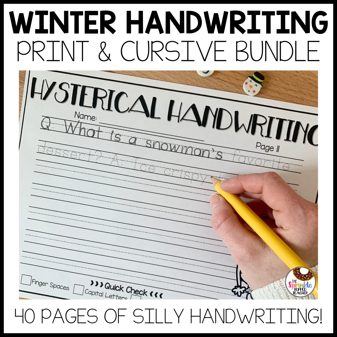 Winter Handwriting Worksheets | Print and Cursive