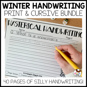 Winter Handwriting Worksheets | Print and Cursive