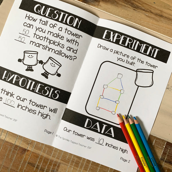 Marshmallow Toothpick Tower Science Experiment with the Scientific Method - STEM