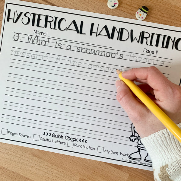 Winter Handwriting Worksheets | Print and Cursive