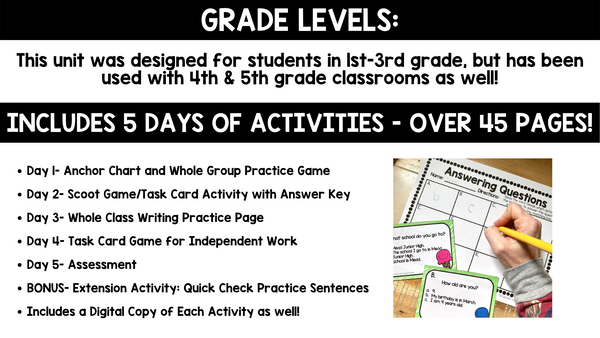 Restate the Question Practice | 5 Day Unit