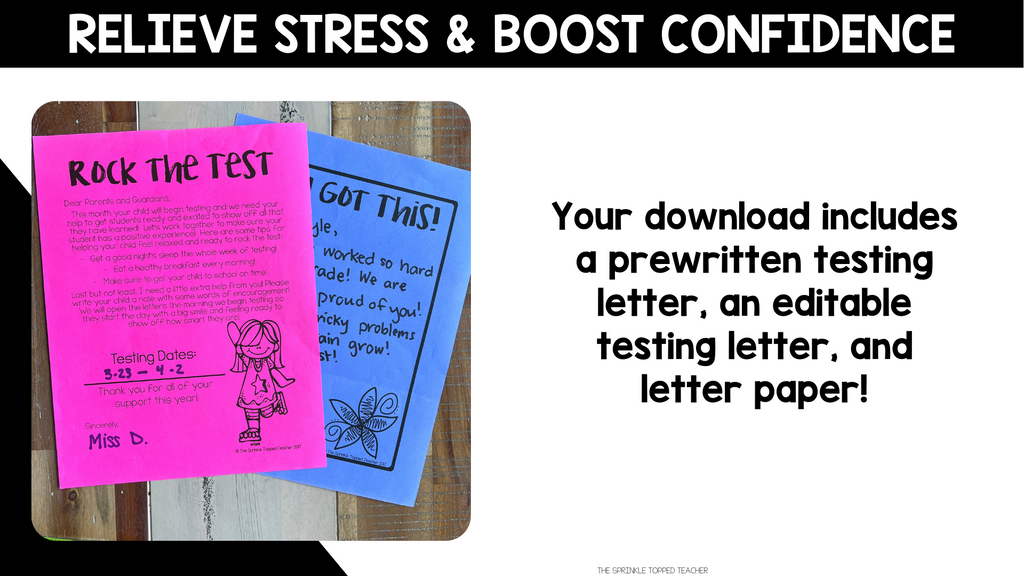 Testing Letter Frame Editable Testing Letter for Parents – The Sprinkle Topped Teacher Shop