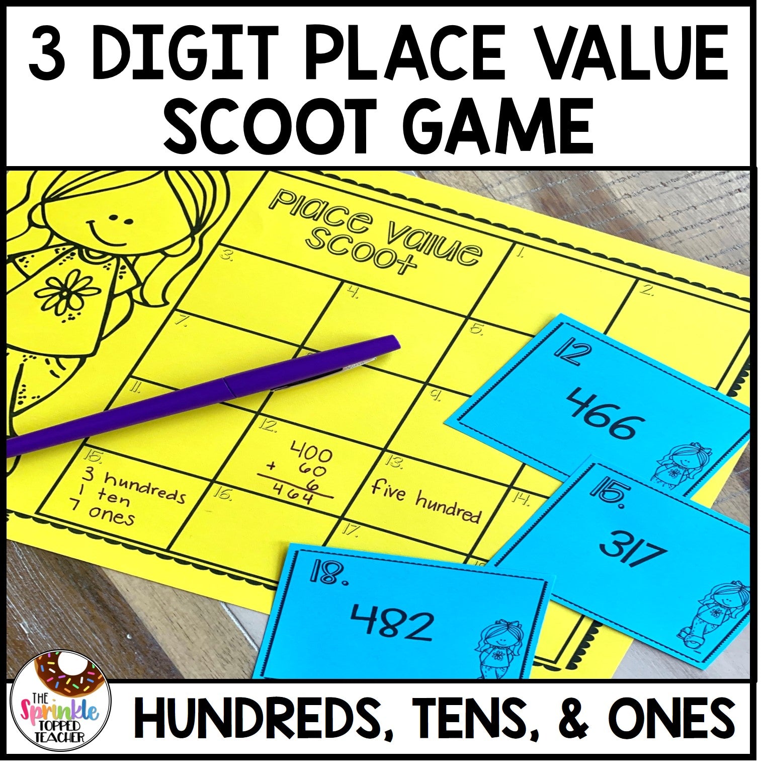 3 Digit Place Value Scoot Game | Base Ten