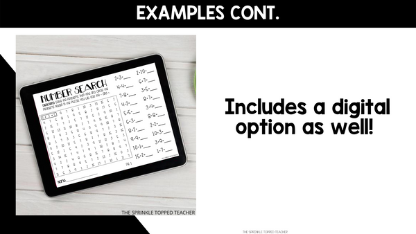 Addition and Subtraction Math Facts Fluency - Number Search Games