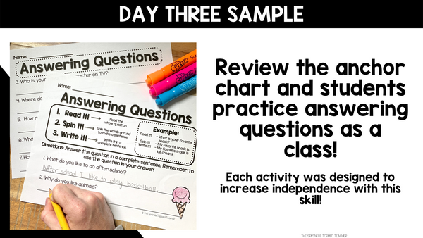 Restate the Question Practice | 5 Day Unit