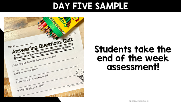 Restate the Question Practice | 5 Day Unit