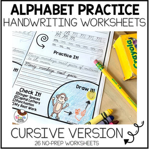 Alphabet Handwriting Worksheets - CURSIVE