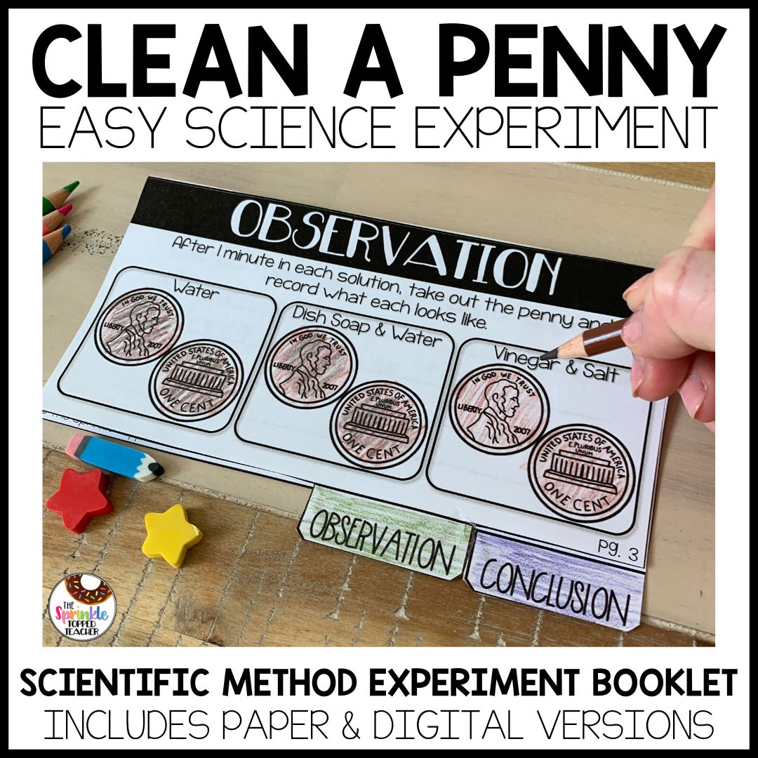 Clean a Dirty Penny Science Experiment | Scientific Method | Distance Learning