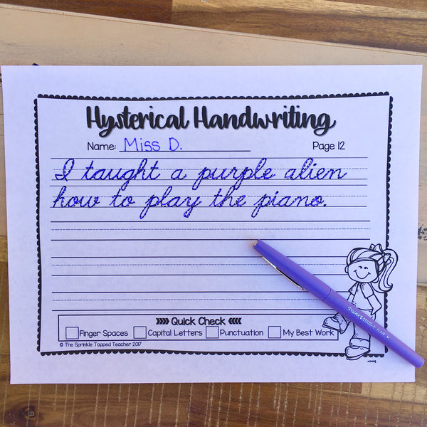 Hysterical Handwriting Worksheets Cursive Bundle
