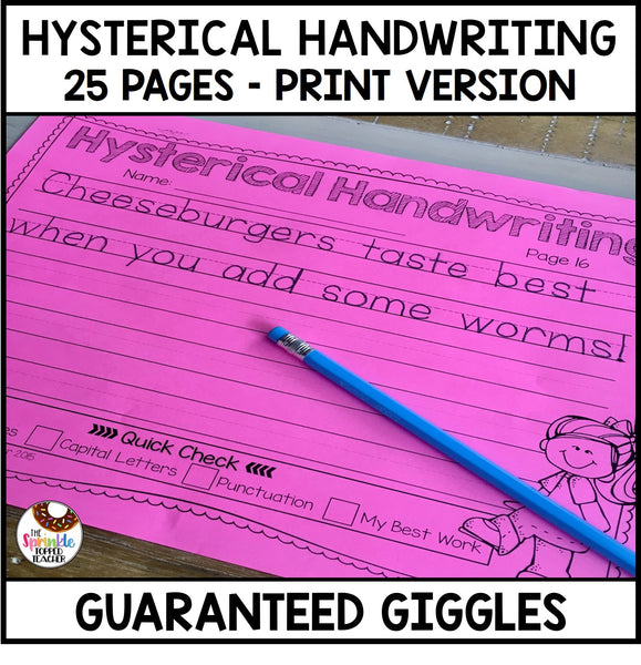 Hysterical Handwriting Worksheets | Guaranteed Giggles