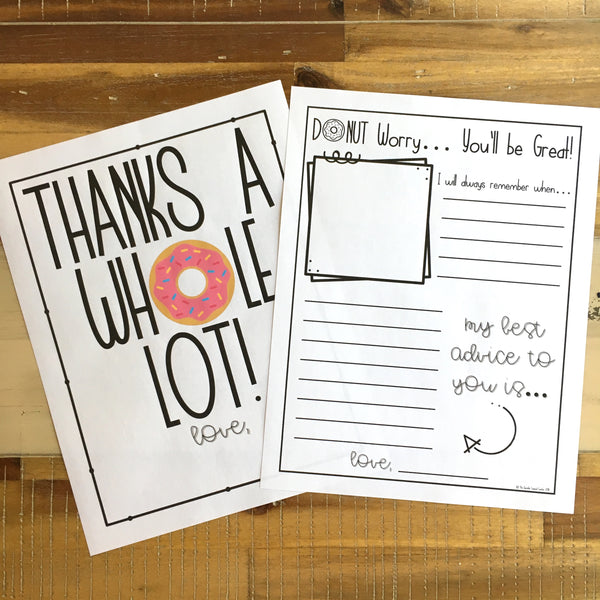 Student Teacher Goodbye Gift | Donut Memory Book