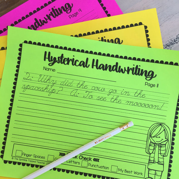 Hysterical Handwriting Worksheets Cursive Bundle