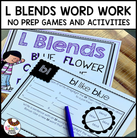 L Blends Word Work Activities