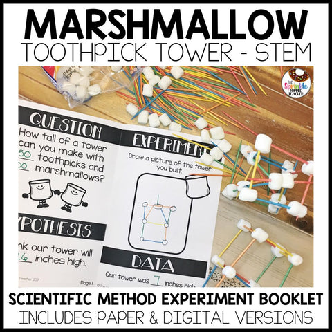 Marshmallow Toothpick Tower Science Experiment with the Scientific Method - STEM