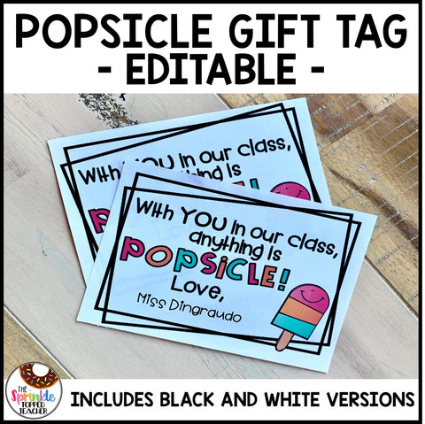 Back to School Popsicle Gift Tag