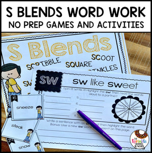 S Blends Word Work Activities