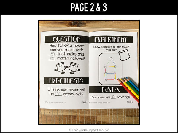 Marshmallow Toothpick Tower Science Experiment with the Scientific Method - STEM