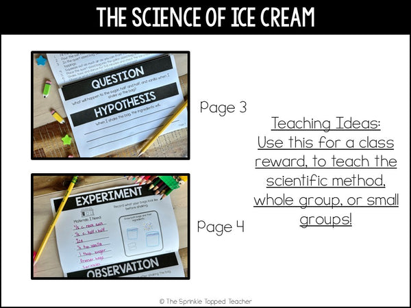 The Science of Ice Cream Activity - Scientific Method