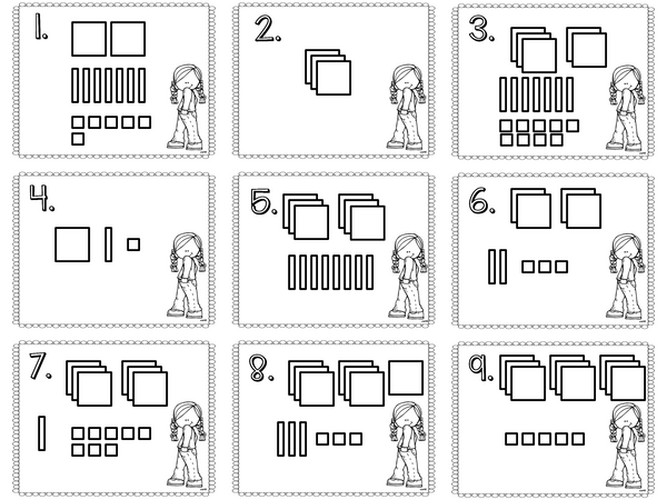 3 Digit Place Value: Base Ten Blocks Scoot Game