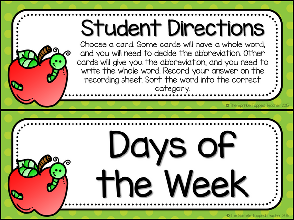 Abbreviations Task Cards | Fall Scoot Game