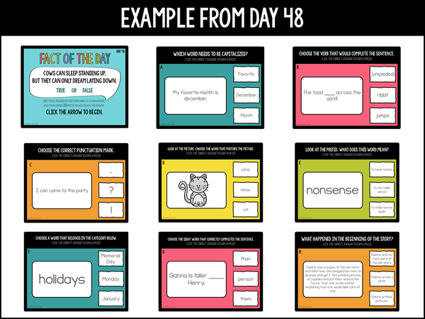 Daily ELA Warm Up for 1st Grade - 180 Days of Spiral Review