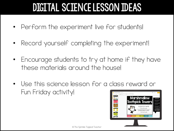 Marshmallow Toothpick Tower Science Experiment with the Scientific Method - STEM