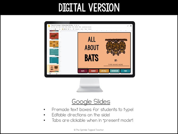 Bat Research Project | No Prep Flip Flap | Digital | Distance Learning