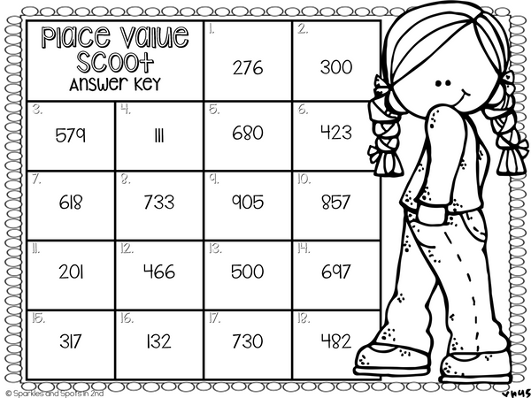 3 Digit Place Value: Base Ten Blocks Scoot Game